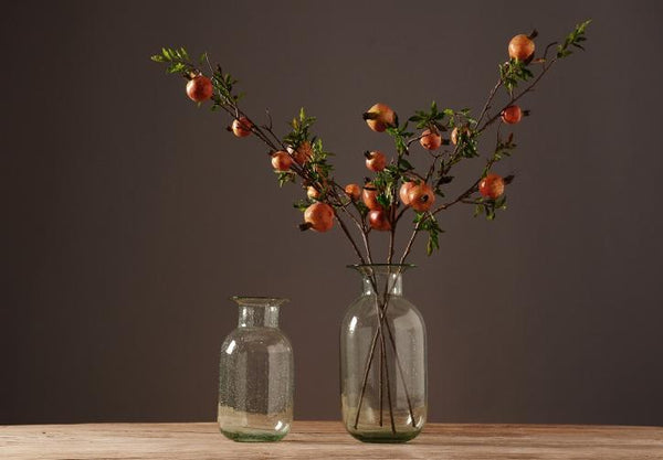 Rustic Artificial Large Pomegranate Fruit, Stem 36" Tall, Flower Arrangement-Art Painting Canvas