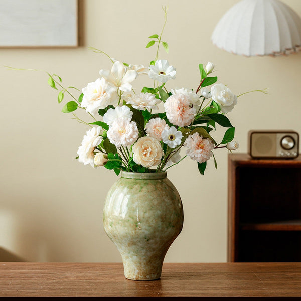 Centerpiece Ceramic Bud Vases, Porcelain Flower Vases, Flower Vases on Table, Handmade Water Holding Flower Vase-Art Painting Canvas