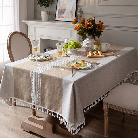 Large Cotton and Linen Rectangle Table Covers for Dining Room Table, Modern Table Cloth for Kitchen, Rectangular Tablecloths for Coffee Table-Art Painting Canvas