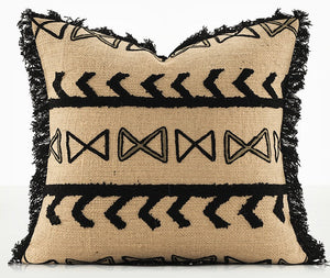 Ethnic Square Modern Throw Pillows for Couch, Contemporary Modern Sofa Pillows, Decorative Throw Pillows for Bedroom, Large Throw Pillow for Interior Design-Art Painting Canvas