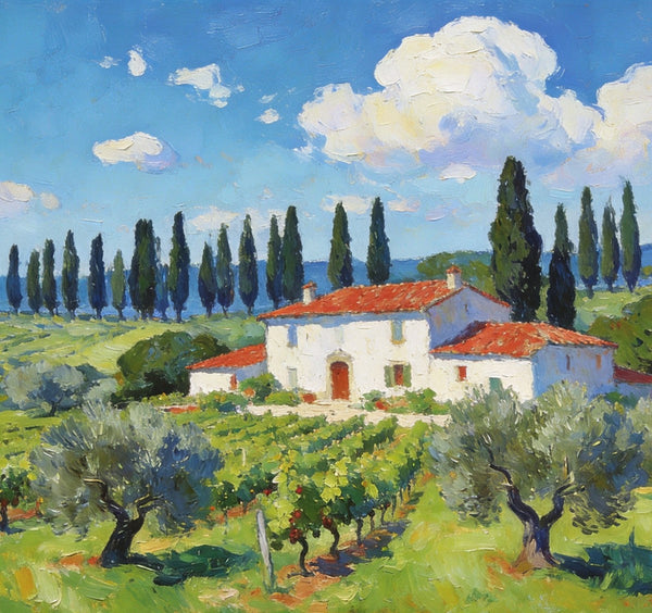 Landscape Canvas Paintings, Tuscan Landscape Delight, Original Landscape Paintings, Buy Paintings Online, Hand Painted Canvas Art-Art Painting Canvas