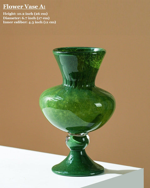 Contemporary Vase for Modern Home Decor, Unique Modern Glass Vase, Modern Glass Flower Vases, Handmade Liuli Vases, Centerpiece Vases on Table-Art Painting Canvas