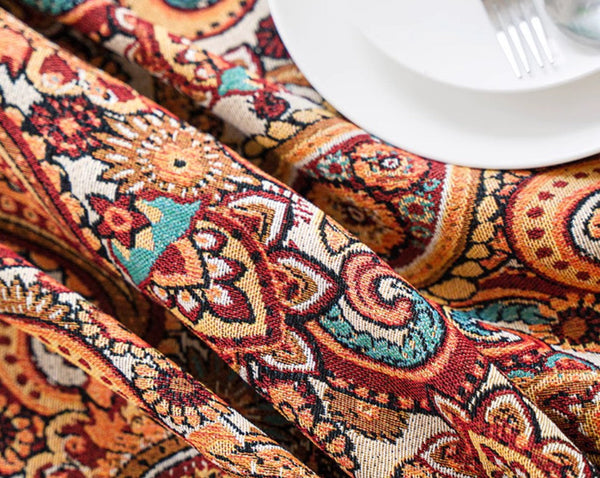 Large Modern Linen Tablecloths, Oriental Rectangular Table Covers for Coffee Table, Bohemian Rectangular Tablecloth for Oval Table-Art Painting Canvas