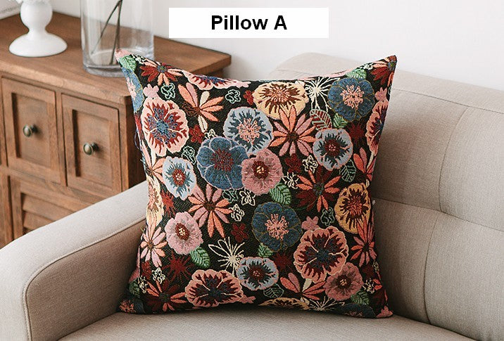Geometric Pattern Chenille Throw Pillow for Couch, Bohemian Decorative Sofa Pillows, Decorative Throw Pillows for Living Room-Art Painting Canvas