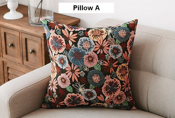 Geometric Pattern Chenille Throw Pillow for Couch, Bohemian Decorative Sofa Pillows, Decorative Throw Pillows for Living Room-Art Painting Canvas
