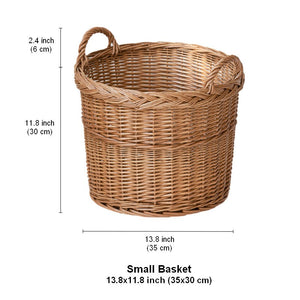 Round Storage Basket for Clothes, Natural Hand-woven Wicker Storage Basket for Clothes, Extra Large Kitchen Storage Baskets, Willow Weaving Baskets for Clothes-Art Painting Canvas