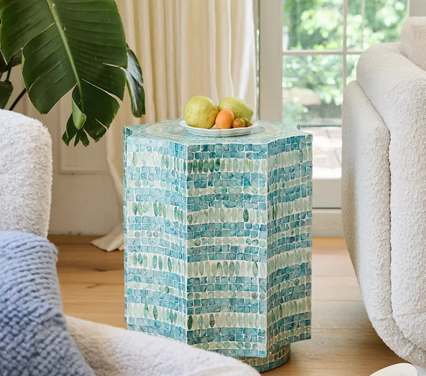 Shell Small Sofa Side Table, Contemporary Bedside Table, Bedside Small Side Table, Modern Side Table, Small End Table, Portable Casual Side Table, Creative Coffee Table, Contemporary Side Table-Art Painting Canvas