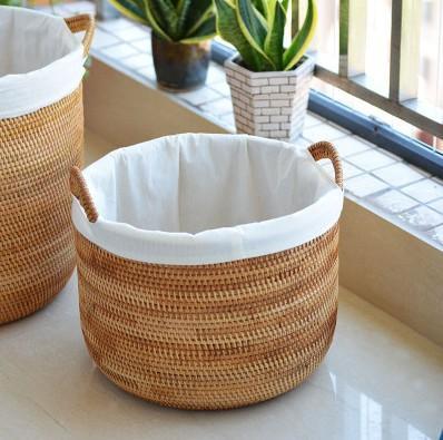Round Storage Baskets, Extra Large Rattan Storage Baskets, Oversized Laundry Storage Baskets, Storage Baskets for Clothes, Storage Baskets for Bathroom-Art Painting Canvas