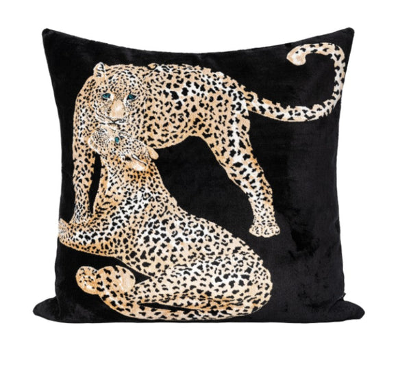 Abstract Contemporary Pillow for Couch, Leopard Decorative Sofa Pillows, Large Modern Sofa Throw Pillows for Bedroom-Art Painting Canvas