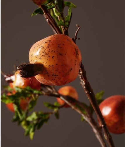 Rustic Artificial Large Pomegranate Fruit, Stem 36" Tall, Flower Arrangement-Art Painting Canvas