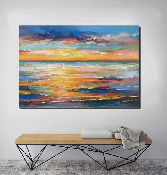 Hand Painted Acrylic Painting, Original Landscape Paintings, Wall Painting for Living Room, Canas Paintings for Dining Room-Art Painting Canvas