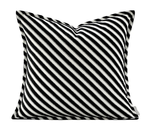 Modern Pillows for Couch, Black and White Stripe Modern Pillows, Decorative Throw Pillows for Living Room, Modern Sofa Pillows-Art Painting Canvas