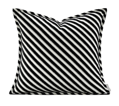 Modern Pillows for Couch, Black and White Stripe Modern Pillows, Decorative Throw Pillows for Living Room, Modern Sofa Pillows-Art Painting Canvas