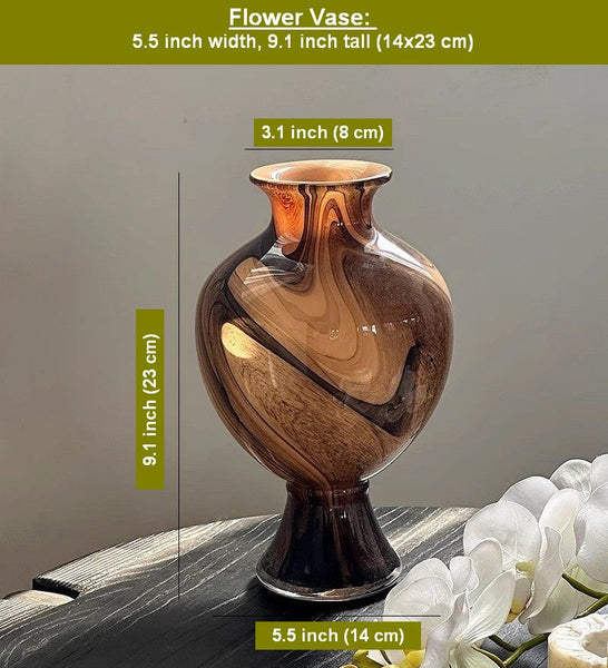 Vintage Glass Flower Vases, Water Holding Flower Vases, Handmade Glass Bud Vases, Flower Vases on Table-Art Painting Canvas