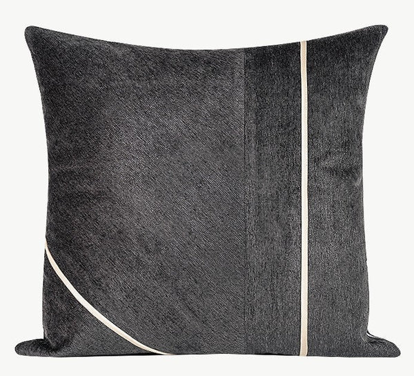 Contemporary Throw Pillow for Living Room, Modern Square Pillows, Abstract Black Throw Pillows for Couch, Simple Modern Sofa Throw Pillows-Art Painting Canvas
