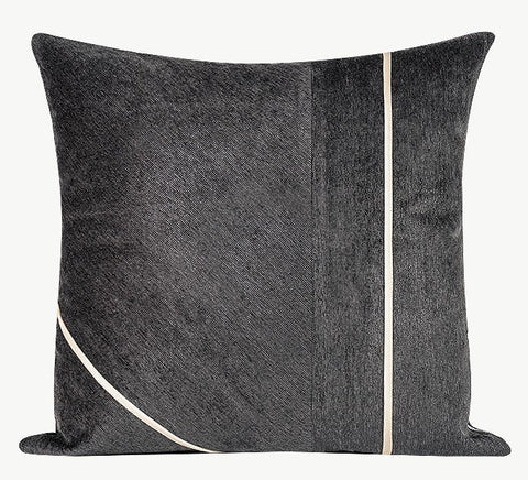 Contemporary Throw Pillow for Living Room, Modern Square Pillows, Abstract Black Throw Pillows for Couch, Simple Modern Sofa Throw Pillows-Art Painting Canvas