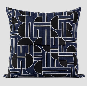 Abstract Decorative Throw Pillows, Geomeric Contemporary Pillows, Blue Square Modern Throw Pillows for Couch, Large Simple Throw Pillow for Interior Design-Art Painting Canvas