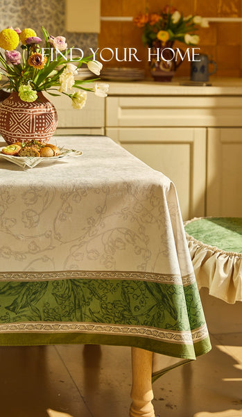 Lilies of the Valley, Flower Pattern Tablecloth, Rectangle Tablecloth for Dining Room Table, Square Tablecloth, Farmhouse Table Cloth, Wedding Tablecloth, Waterproof Tablecloth-Art Painting Canvas