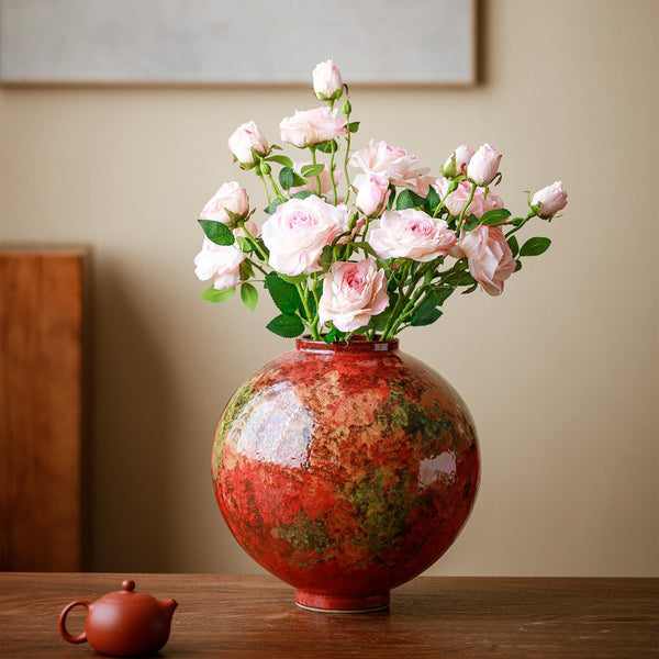 Large Pottery Flower Vases, Handmade Water Holding Flower Vases, Modern Bouquet Flower Vases, Centerpiece on Dining Table, Flower Vase on Table-Art Painting Canvas