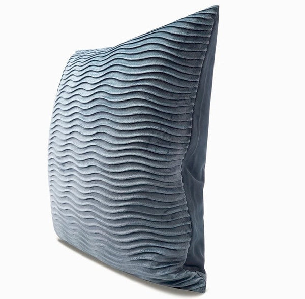 Abstract Blue Decorative Throw Pillows, Large Simple Throw Pillow for Interior Design, Geometric Contemporary Square Modern Throw Pillows for Couch-Art Painting Canvas