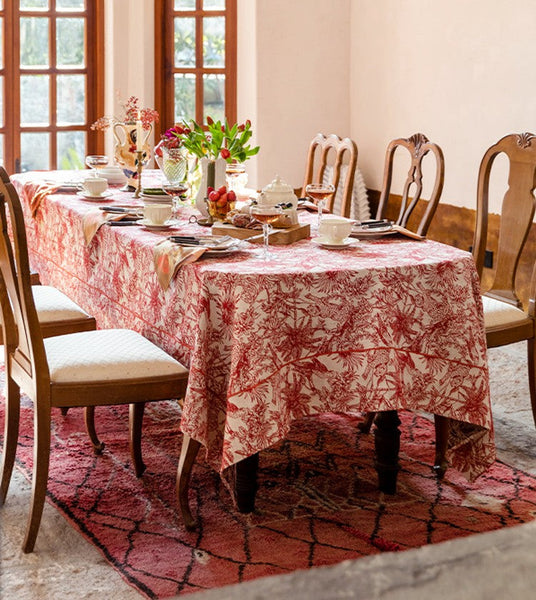 Jungle Animals Leopard Parrot Pattern Tablecloth for Home Decoration, Modern Rectangle Tablecloth for Dining Room Table, Large Square Tablecloth, Christmas Tablecloth-Art Painting Canvas