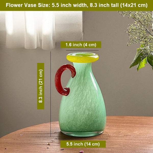 Cute Handmade Glass Bud Vases, Decorative Flower Vases, Flower Vases on Table, Small Flower Vase, Modern Glass Flower Vases-Art Painting Canvas