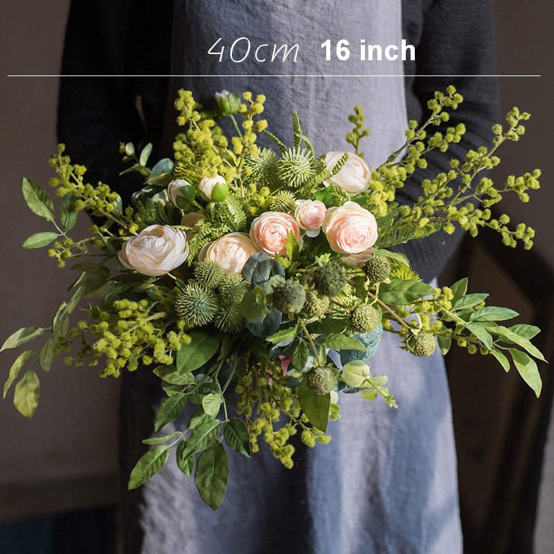 Spring Flower Arrangement for Living Room, Ranunculus Asiaticus, Globe Amaranth, Botany Plants, Beautiful Modern Flower Arrangement Ideas for Home Decoration-Art Painting Canvas