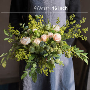 Spring Flower Arrangement for Living Room, Ranunculus Asiaticus, Globe Amaranth, Botany Plants, Beautiful Modern Flower Arrangement Ideas for Home Decoration-Art Painting Canvas