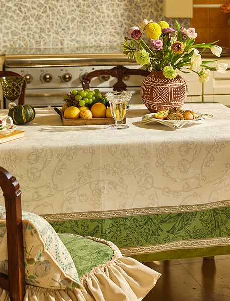 Lilies of the Valley, Flower Pattern Tablecloth, Rectangle Tablecloth for Dining Room Table, Square Tablecloth, Farmhouse Table Cloth, Wedding Tablecloth, Waterproof Tablecloth-Art Painting Canvas