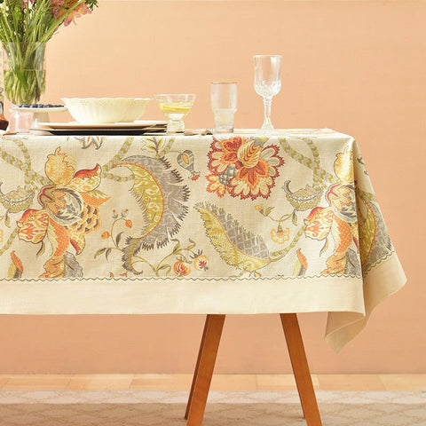 Extra Large Rectangle Tablecloth for Dining Room Table, Country Farmhouse Tablecloth, Square Tablecloth for Round Table, Rustic Table Covers for Kitchen-Art Painting Canvas