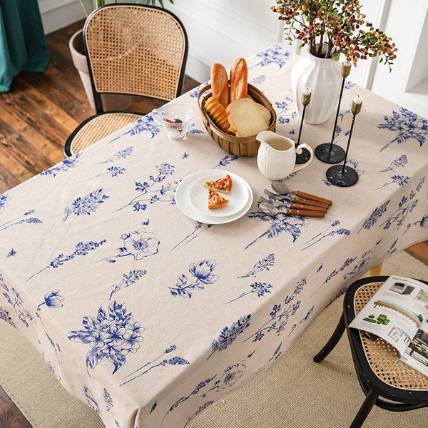 Dining Room Flower Table Cloths, Large Rectangular Table Covers for Kitchen, Farmhouse Table Cloth, Wedding Tablecloth, Square Tablecloth for Oval Table-Art Painting Canvas
