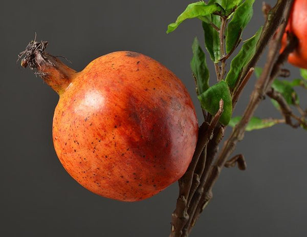 Rustic Artificial Large Pomegranate Fruit, Stem 36" Tall, Flower Arrangement-Art Painting Canvas
