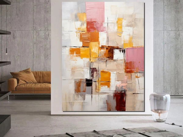 Modern Paintings for Dining Room, Hand Painted Canvas Art, Bedroom Wall Art Ideas, Simple Modern Art, Contemporary Modern Wall Art Paintings-Art Painting Canvas