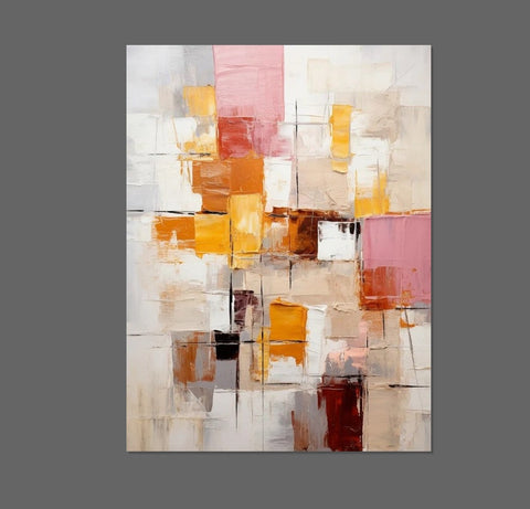 Modern Paintings for Dining Room, Hand Painted Canvas Art, Bedroom Wall Art Ideas, Simple Modern Art, Contemporary Modern Wall Art Paintings-Art Painting Canvas