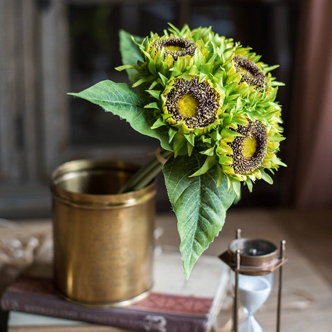 Unique Flower Arrangement for Home Decoration, A Bunch of Sunflowers, Bedroom Flower Arrangement Ideas, Beautiful Artificial Flowers for Living Room-Art Painting Canvas