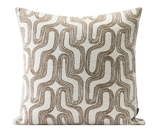 Large Contemporary Throw Pillow for Interior Design, Abstract Decorative Throw Pillows, Geometric Square Modern Throw Pillows for Couch-Art Painting Canvas