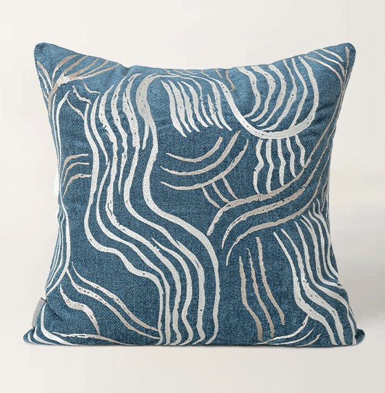 Blue Modern Sofa Pillow, Modern Throw Pillows, Modern Throw Pillow for Couch, Blue Decorative Pillow, Throw Pillow for Living Room-Art Painting Canvas