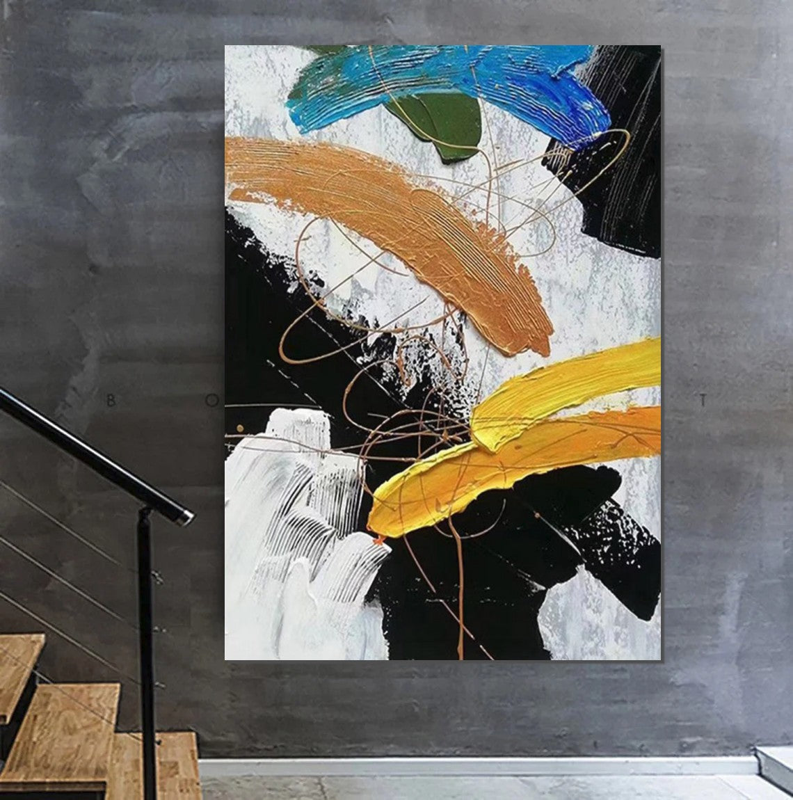 Palette Knife Paintings, Acrylic Paintings on Canvas, Bedroom Modern Wall Art Paintings, Abstract Painting for Living Room, Large Paintings Behind Sofa-Art Painting Canvas