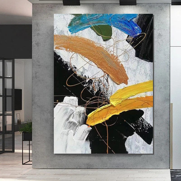 Palette Knife Paintings, Acrylic Paintings on Canvas, Bedroom Modern Wall Art Paintings, Abstract Painting for Living Room, Large Paintings Behind Sofa-Art Painting Canvas