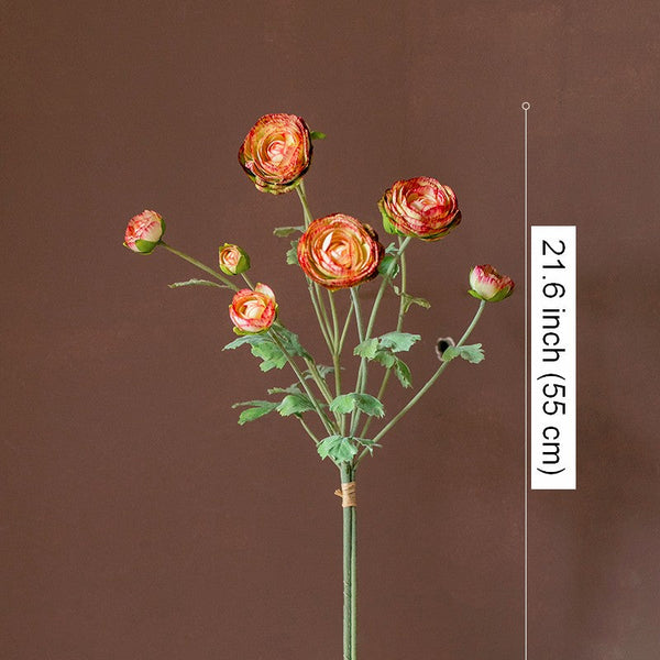 Dining Room Flower Arrangement Ideas, Ranunculus Asiaticus Flowers, Simple Modern Floral Arrangement Ideas for Home Decoration, Spring Artificial Floral for Bedroom-Art Painting Canvas