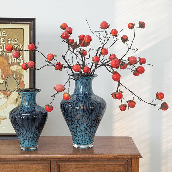 Handmade Liuli Vases, Centerpiece Vases on Table, Colored Glaze Vase for Modern Home Decor, Glass Bud Vases, Bouquet Flower Vase-Art Painting Canvas
