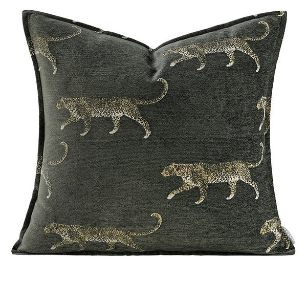 Cheetah Modern Pillows for Couch, Large Modern Sofa Pillow Cases, Decorative Pillow Covers, Abstract Decorative Throw Pillows for Living Room-Art Painting Canvas