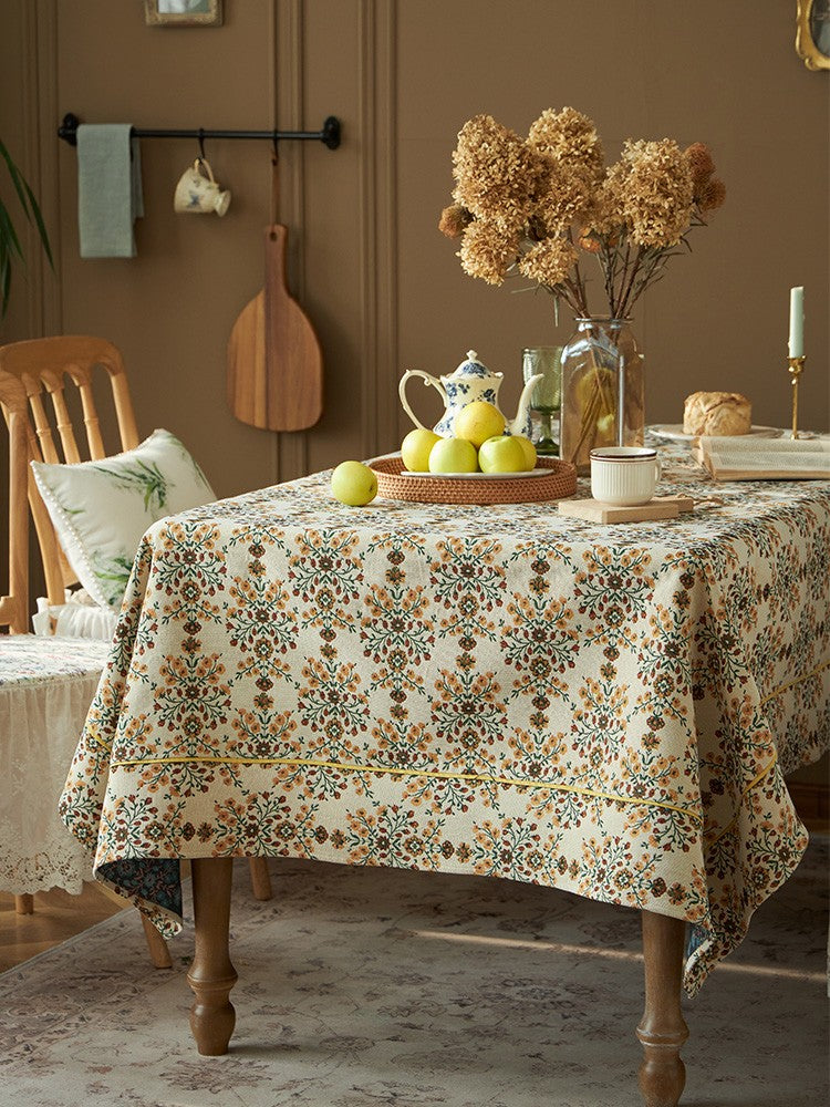 Spring Flower Pattern Tablecloth for Home Decoration, Extra Large Rectangle Tablecloth for Dining Room Table, Large Square Tablecloth for Round Table-Art Painting Canvas