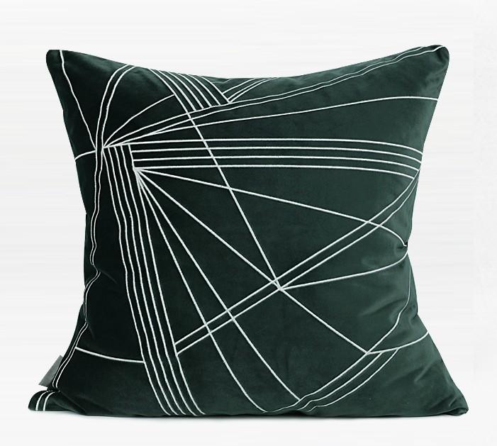 Modern Sofa Pillows, Dark Green Throw Pillows, Large Simple Modern Pillows, Decorative Pillows for Couch, Contemporary Throw Pillows-Art Painting Canvas