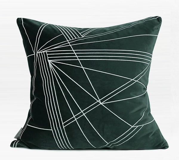 Modern Sofa Pillows, Dark Green Throw Pillows, Large Simple Modern Pillows, Decorative Pillows for Couch, Contemporary Throw Pillows-Art Painting Canvas