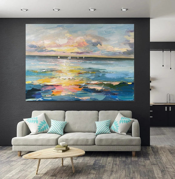 Abstract Canvas Painting, Extra Large Abstract Artwork, Modern Paintings for Dining Room, Hand Painted Canvas Art, Oversized Large Wall Art-Art Painting Canvas