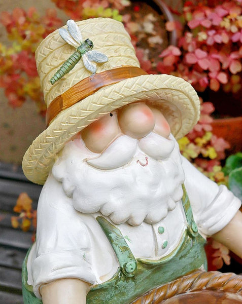 Garden Courtyard Ornament, Large Resin Garden Figure Statues, Unique Garden Flowerpots, Villa Outdoor Decor Gardening Ideas, Modern Garden Sculptures-Art Painting Canvas