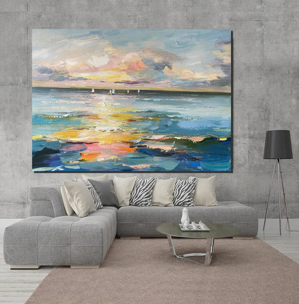 Abstract Canvas Painting, Extra Large Abstract Artwork, Modern Paintings for Dining Room, Hand Painted Canvas Art, Oversized Large Wall Art-Art Painting Canvas
