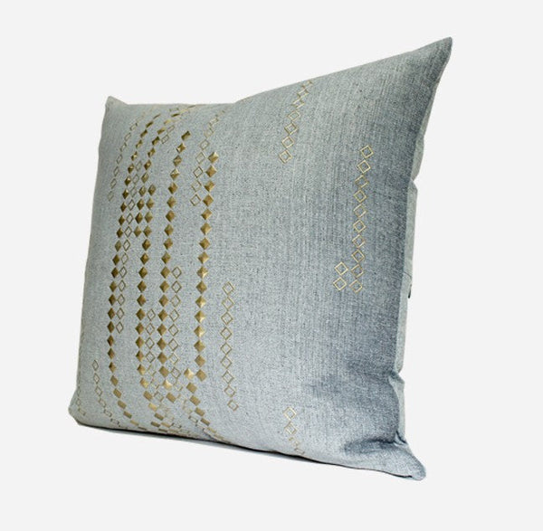 Grey Blue Decorative Throw Pillow for Couch, Large Square Pillows, Modern Sofa Pillows, Simple Modern Throw Pillows for Couch-Art Painting Canvas