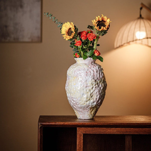 Handmade Water Holding Flower Vases, Modern Bouquet Flower Vases, Centerpiece on Dining Table, Large Flower Vase on Table, Pottery Flower Vases-Art Painting Canvas